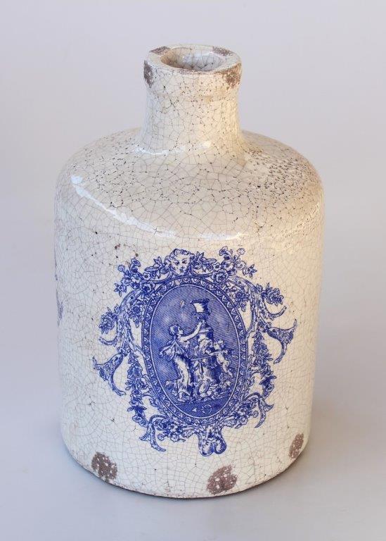 Blue & White Distressed Bottle